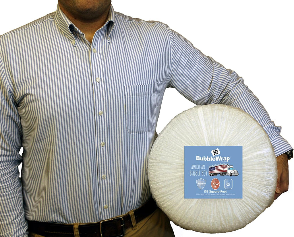 Bubble Wrap Roll 175ft, small bubble wrap 3/16 cushioning, perforated Every 12" L918392