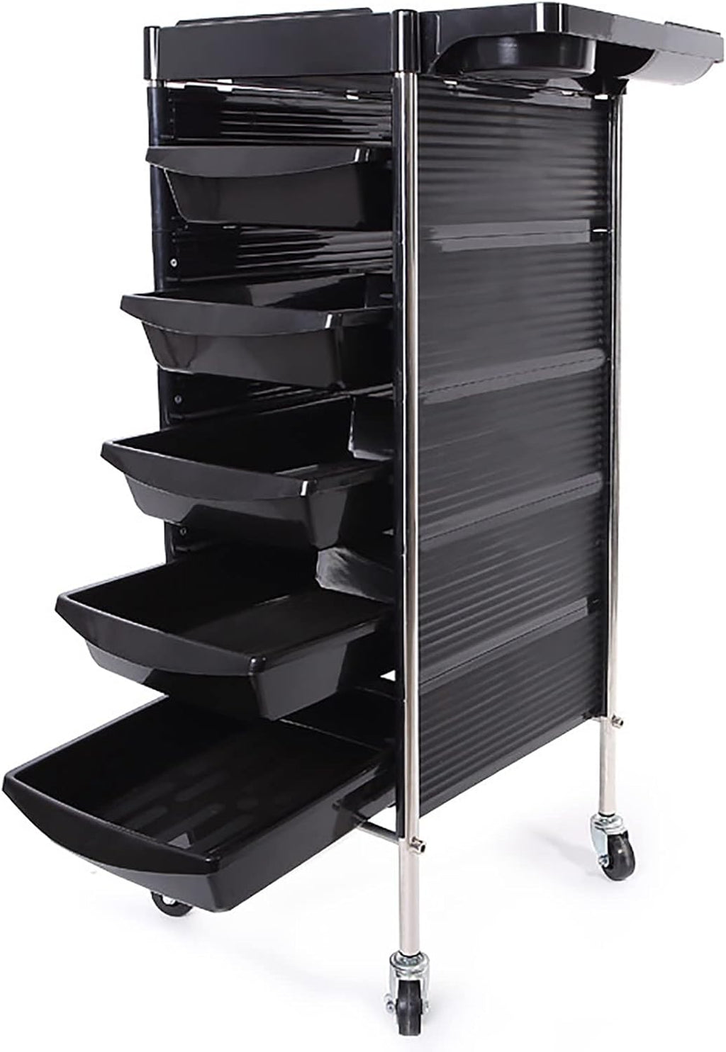 Black 5 Drawer Rolling Trolley Cart R825