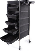 Black 5 Drawer Rolling Trolley Cart R825