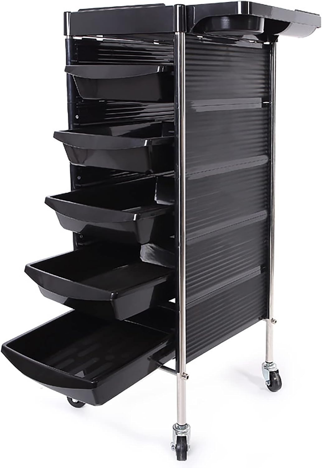 Black 5 Drawer Rolling Trolley Cart R825