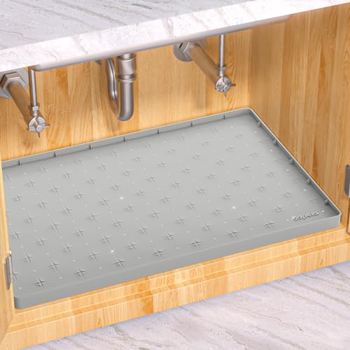 Grey Waterproof Under Sink Mat 22 x 14 inches L97228