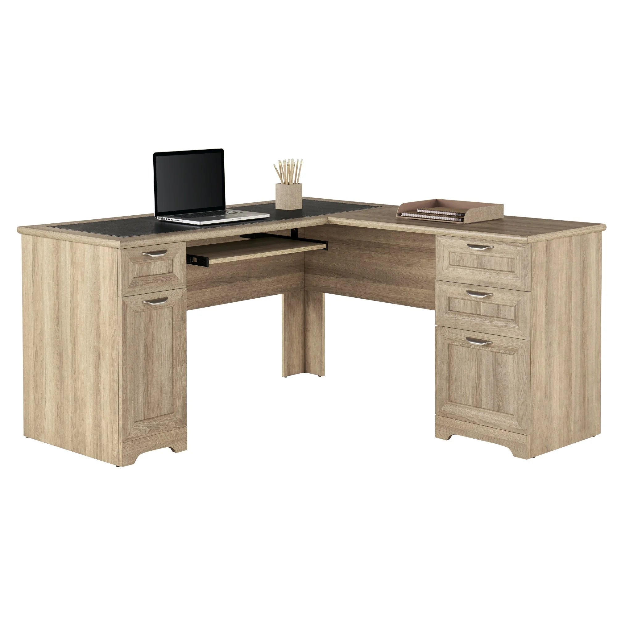Blonde Ash L-Shape Corner Desk F383870