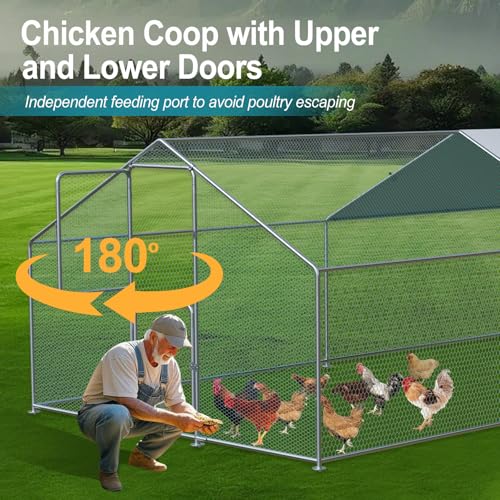 Large Chicken Coop for 30 Chickens with Waterproof UV Resistance Cover and Double Lockable Doors Q3214