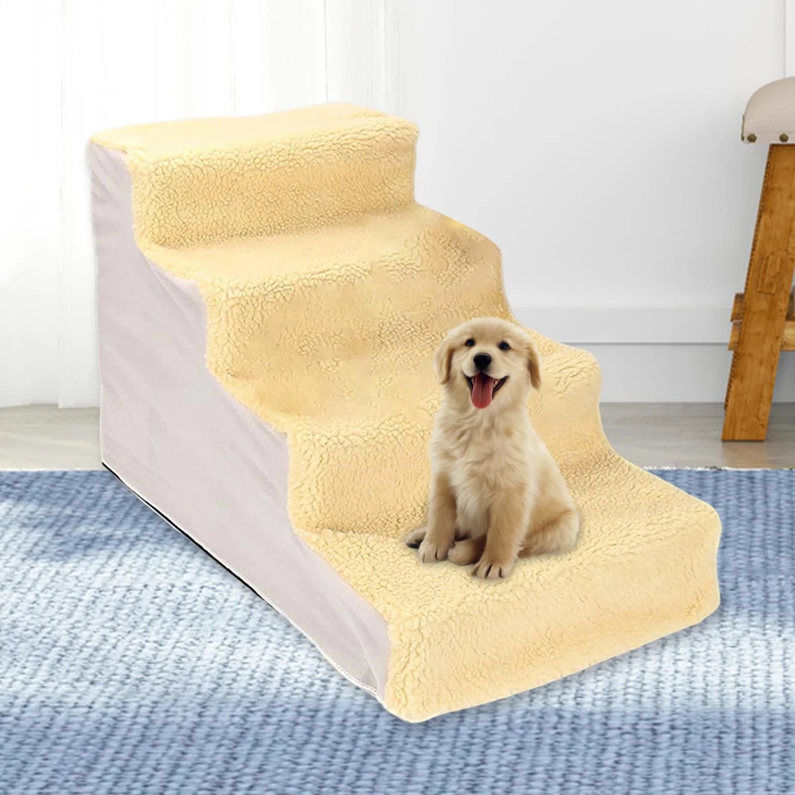 Yellow Non Slip Detachable Washable Pet Stairs D4621