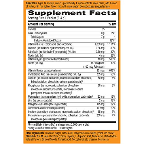 1000mg Vitamin C Powder, Tangerine Flavor - 10 Count G746