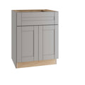 Veiled Gray Shaker Assembled Plywood 24 in. x 34.5 in. x 24 in. Sink Base Kitchen Cabinet R222