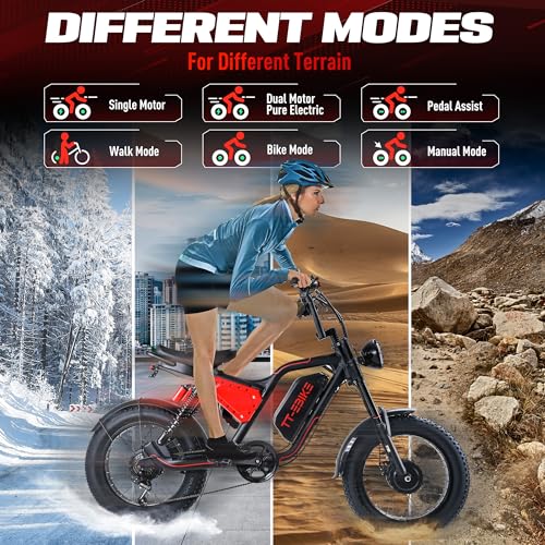 3000W Folding Electric Bike with 48V Battery, 26x4.0 Fat Tire, Full Suspension, 7-Speed Gear L8240