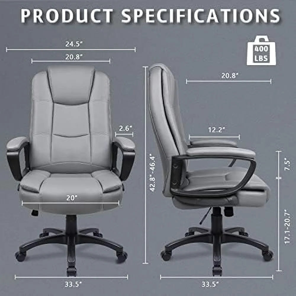 Ergonomic Adjustable Height PU Leather High Back Office Desk Chair M244