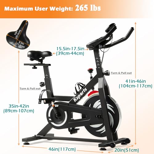 Black Magnetic Resistance Adjustable Stationary Bike with LCD Screen X5873