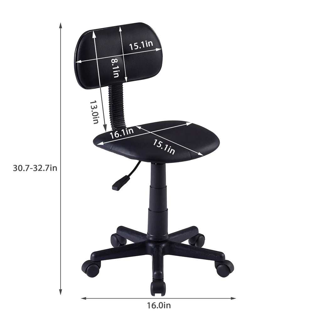 Black Adjustable Height Ergonomic Swivel Office Chair P284057