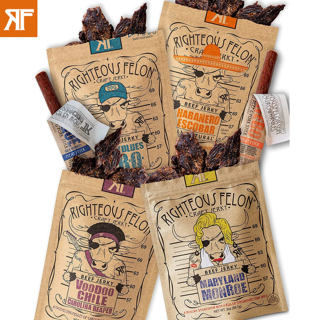 6 Pack Spicy Beef Jerky and Meat Sticks Variety Pack O377698