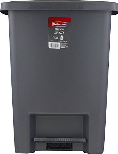 Gray 8.25-Gallon Step-On Trash Can with Lid Z52421