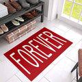 White Quote on Red Non Slip Door Mat V276806