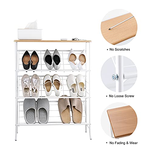Narrow 4 Tier Metal Shoe Rack (12-16 Pair) J364