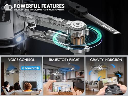 Black Mini Drone with Camera, Remote Control Quadcopter with 1080P HD Live Video Camera, 2 Batteries D650