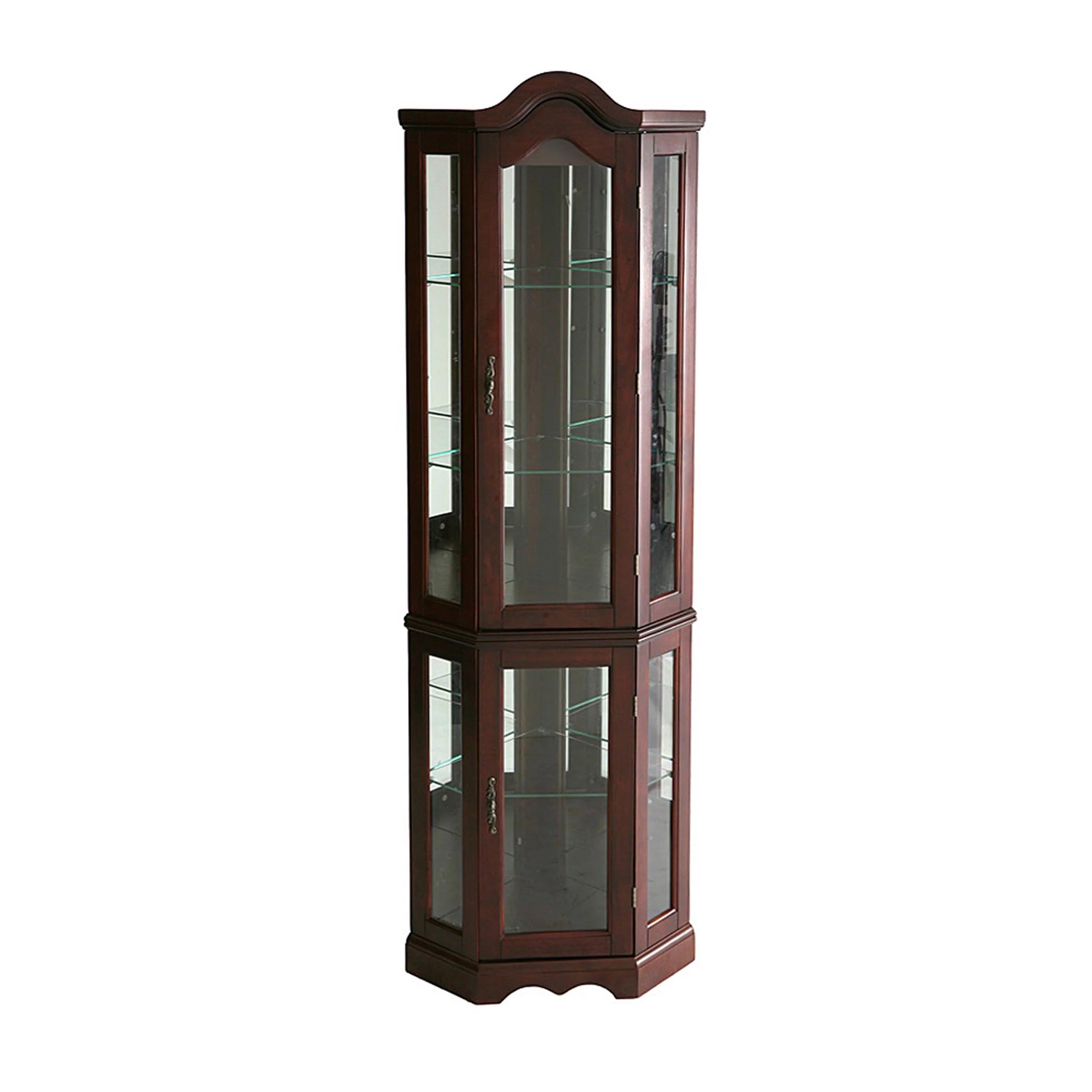 Lighted Corner Curio Cabinet Mahogany A8653
