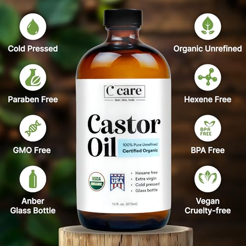 32 oz Organic Cold Pressed Unrefined Extra Virgin Castor Oil H71465