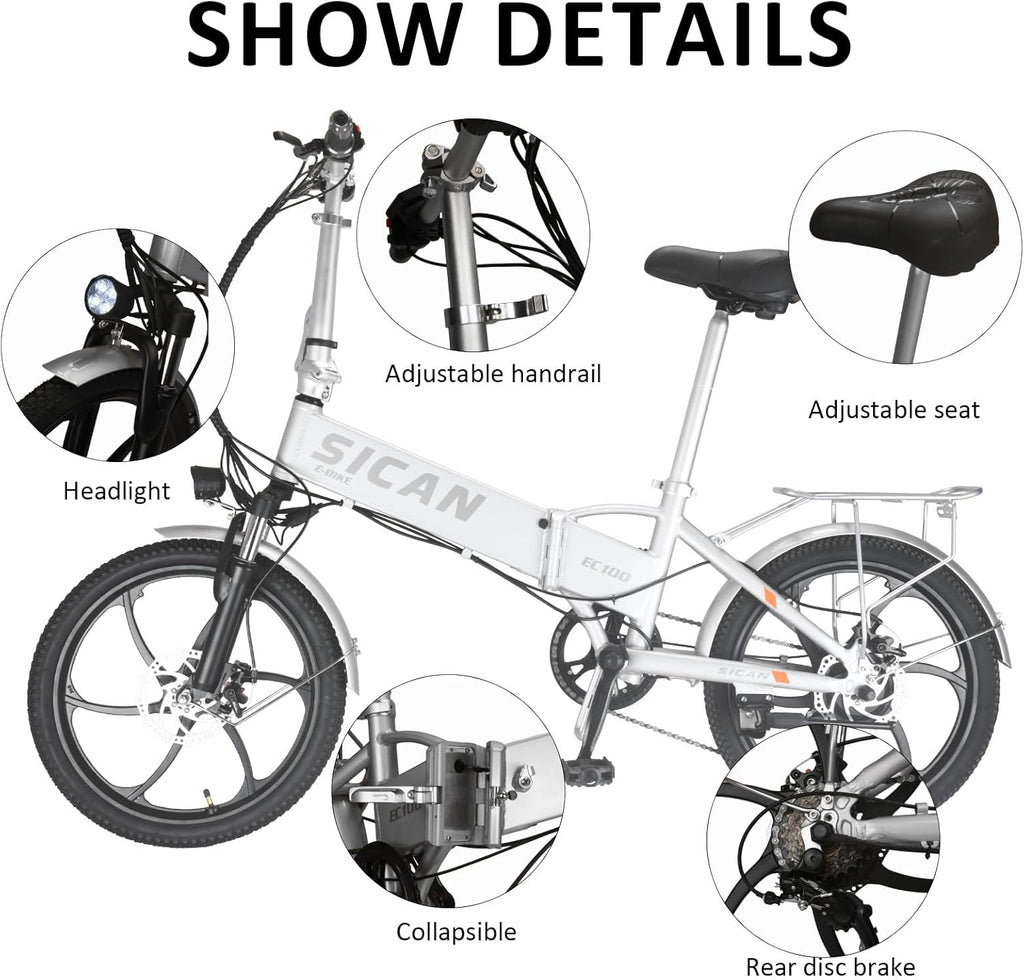 20" Tire 850W Electric Folding Bike with 48V 12Ah Battery G27147