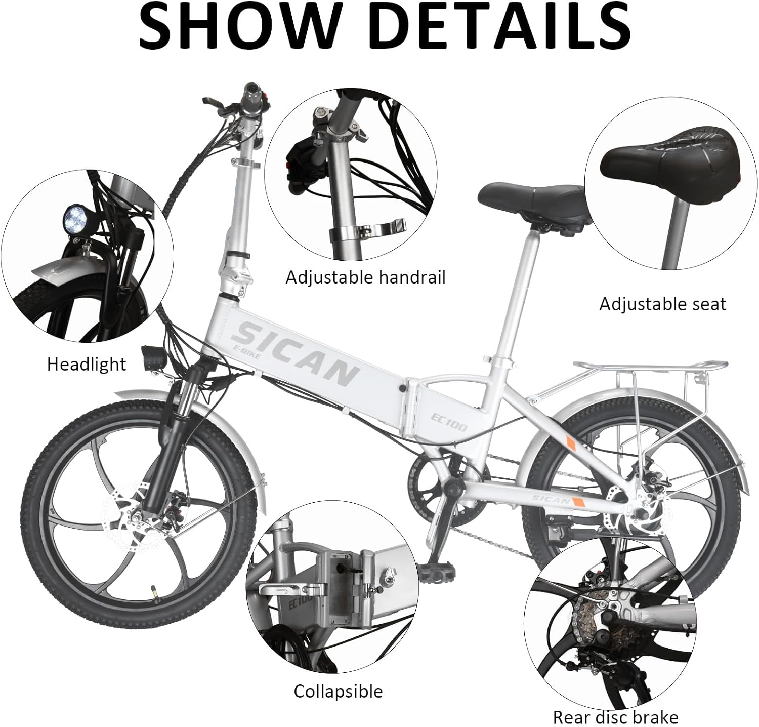 20" Tire 850W Electric Folding Bike with 48V 12Ah Battery G27147