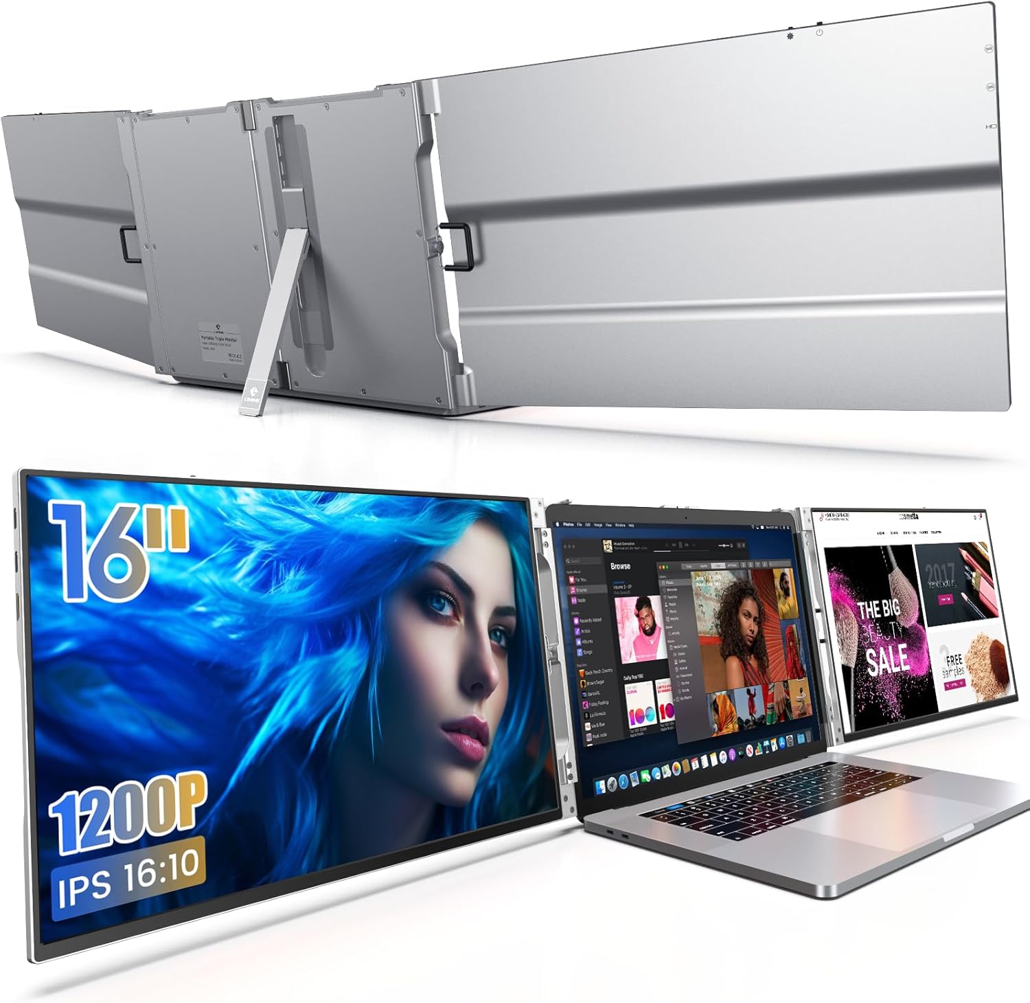 Portable Triple Monitor for Laptop G908