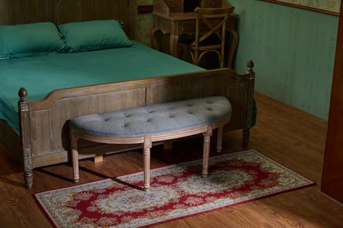 Beige Upholstered Tufted Window Bench F340058
