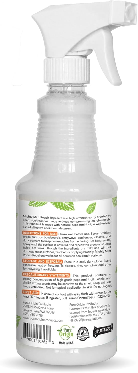 16oz Natural Peppermint Oil Cockroach Repellent Spray L56554