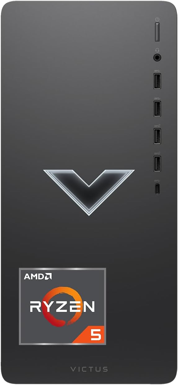 Black Gaming Desktop with AMD Ryzen 5 5600G, AMD Radeon RX 6400, 16GB RAM, 512GB SSD + 1TB HDD, Windows 11 Home N56544