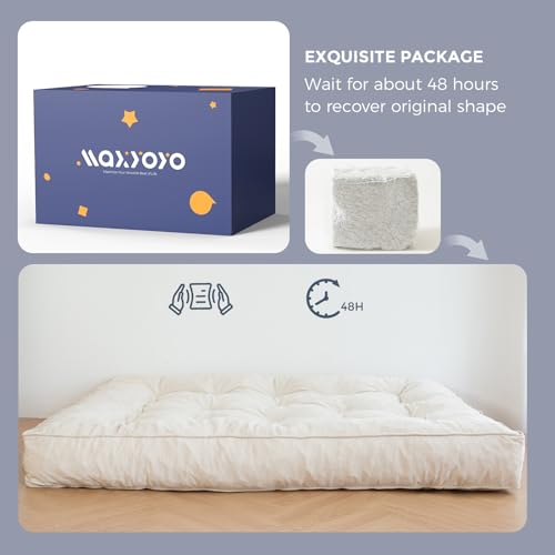 Beige 8" Full Size Velvet Futon Mattress K43004