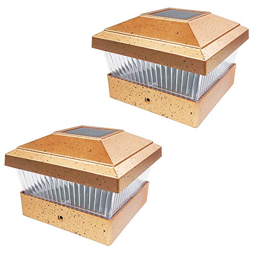 2 Pack Copper Solar LED Post Cap Light L5503