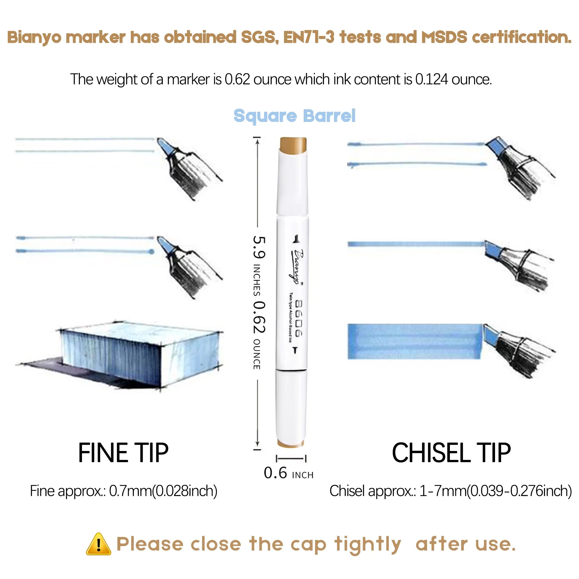 Set of 72 Alcohol-Based Dual Tip Art Markers H485