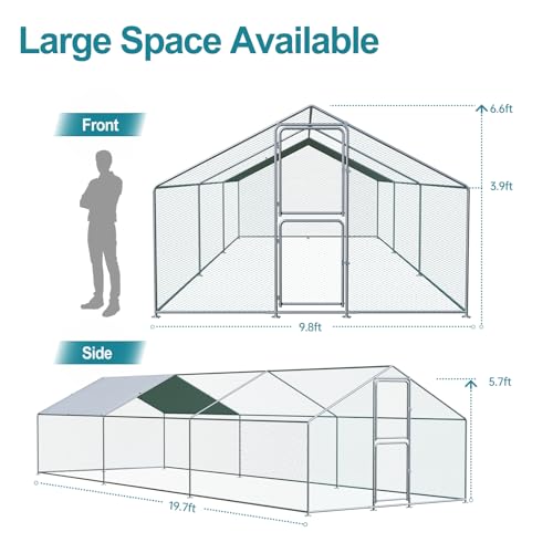 Large Chicken Coop for 30 Chickens with Waterproof UV Resistance Cover and Double Lockable Doors Q3214