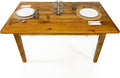 Solid Wood Rustic Farmhouse Dining Table with Breadboard Ends (5', Light Natural) A12274