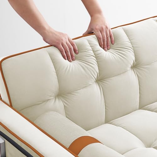 Beige Velvet Sleeper Sofa X844929