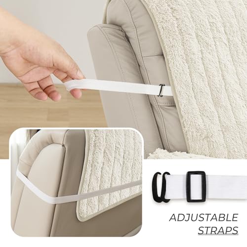 Plush Recliner Slipcover 23 Inches Artificial Wool Quilted Cover V574091