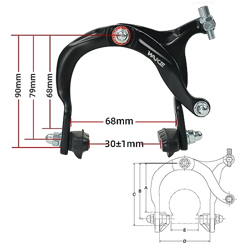 Aluminum Alloy Side Pull Bike Brake Caliper Set (1 Pair) J690300