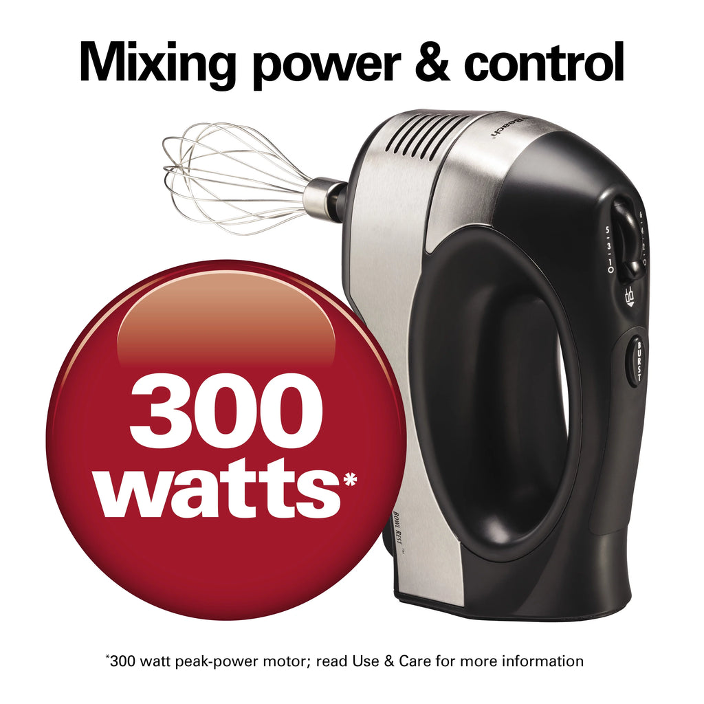 6 Speed Hand Mixer, Stainless Steel, 5 Attachments A6317