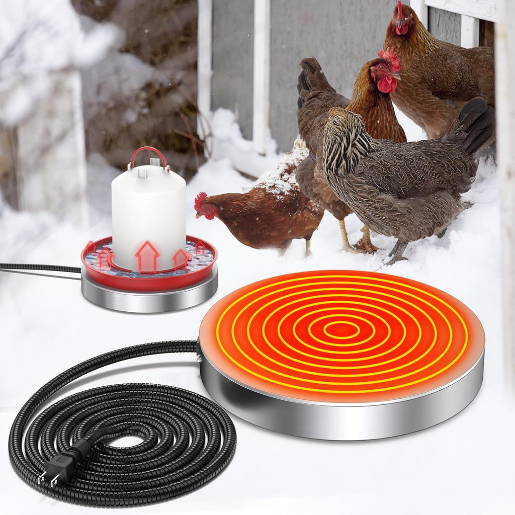 15 Inch 125W Heated Chicken Waterer Base with 10FT Cable G19431