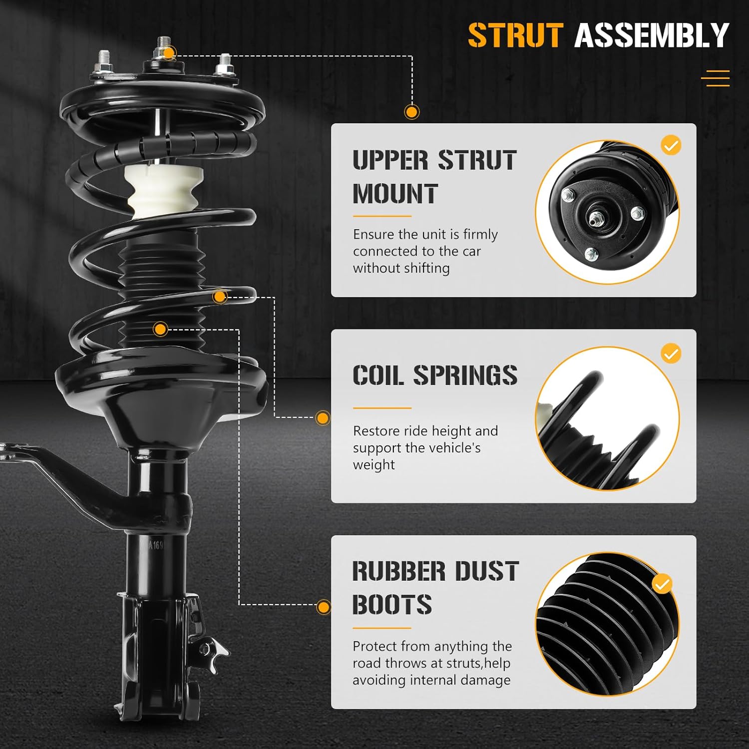 Complete Strut Spring Shock Absorber 4PCS for Honda Element 2.4L 2003-2011 A808799