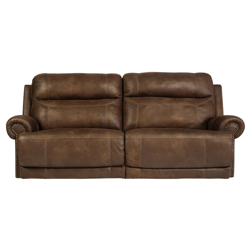 Gray Faux Leather Reclining Sofa T8594