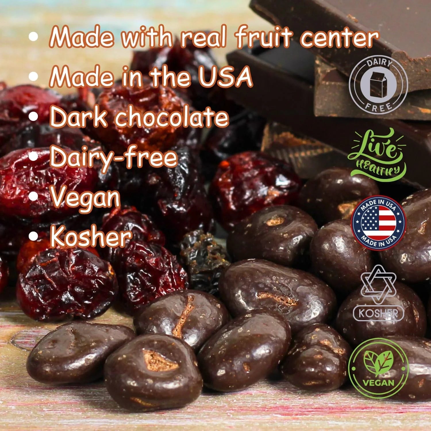 10 lbs Bulk Bag Dark Chocolate Covered Cranberries T584114