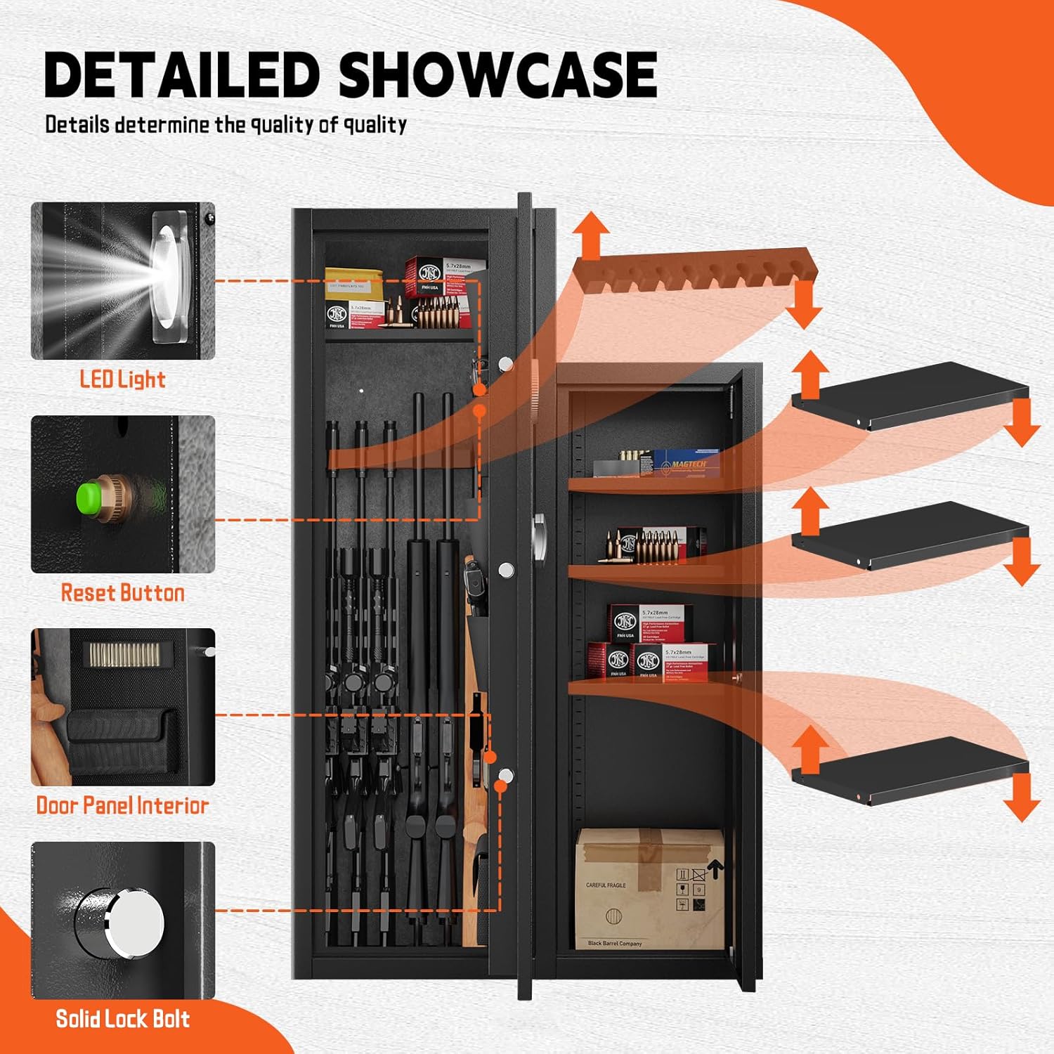 8-12 Rifle Gun Safe with Detachable Gun Racks K382