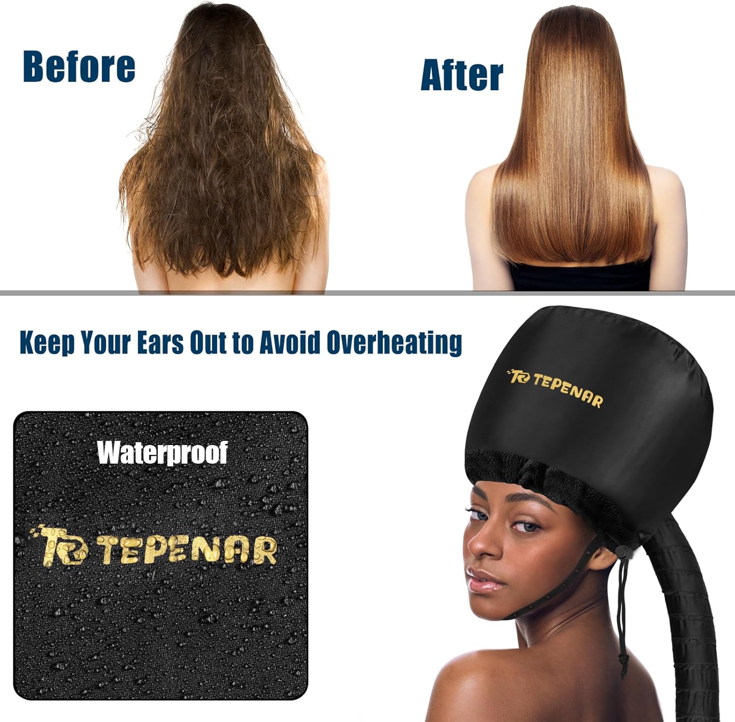 Extra Large Soft Adjustable Bonnet Hair Dryer Attachment U425