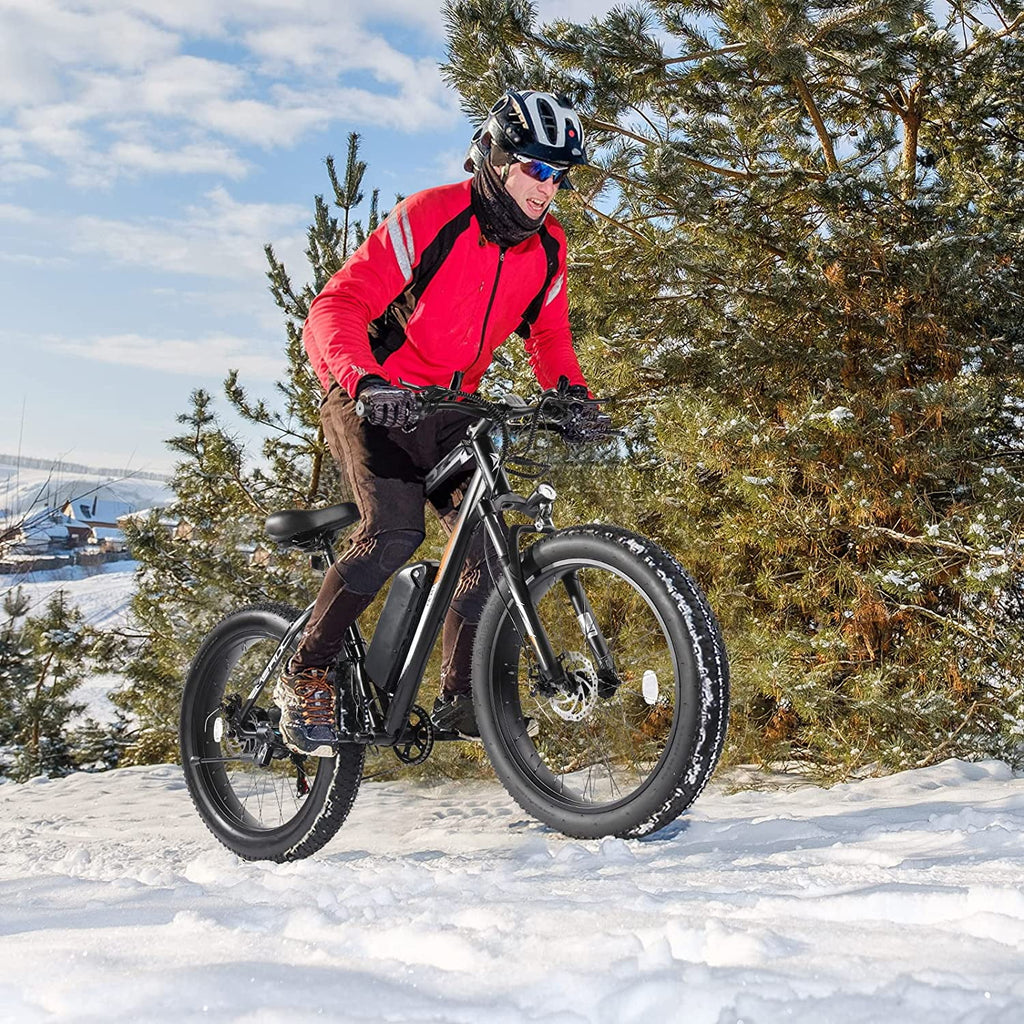 26" Fat Tire Electric Mountain Bike 500W 48V 13AH Removable Battery Shimano 7 Speed E238