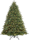 7.5 Foot Pre-Lit Artificial Christmas Tree with 800 Clear Lights, Green B7689