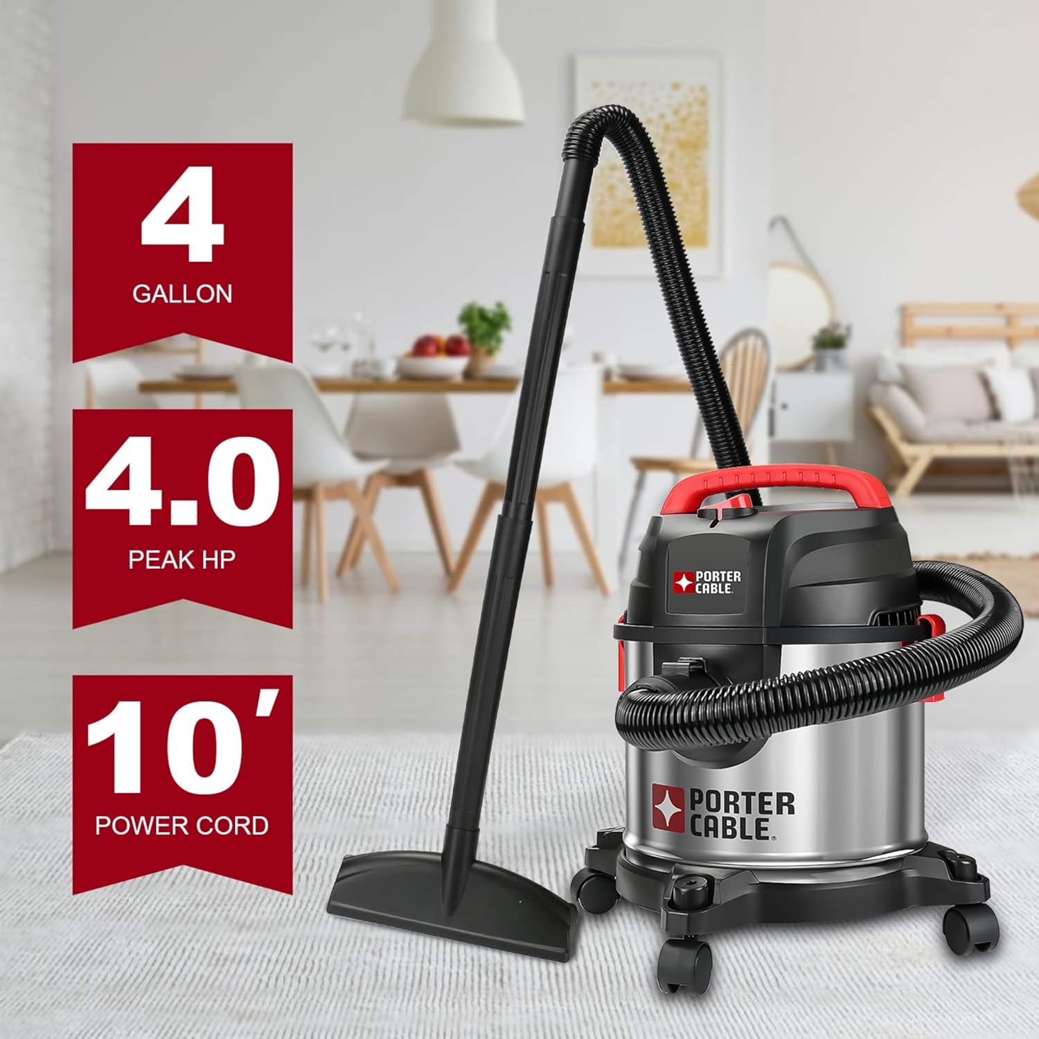 4 Gallon Stainless Steel Wet/Dry Vacuum A2925