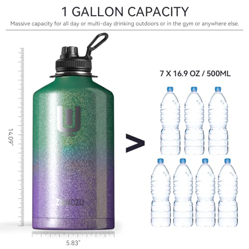 Black 128oz Stainless Steel Insulated Water Bottle with Straw O896