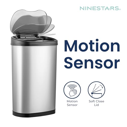 13 Gallon Stainless Steel Automatic Motion Sensor Trash Can A8201