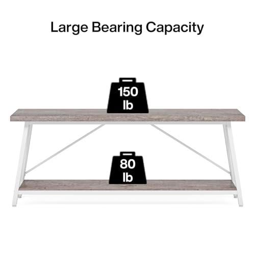 White Industrial Console Sofa Table S4873