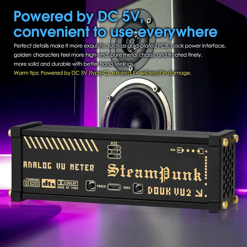 Dual Analog VU Meter RGB Sound Level Indicator E975