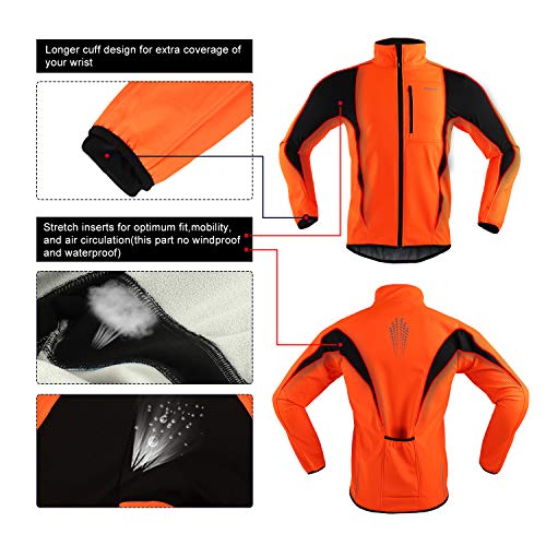 Winter Warm UP Thermal Softshell Cycling Jacket Windproof Waterproof Q6769